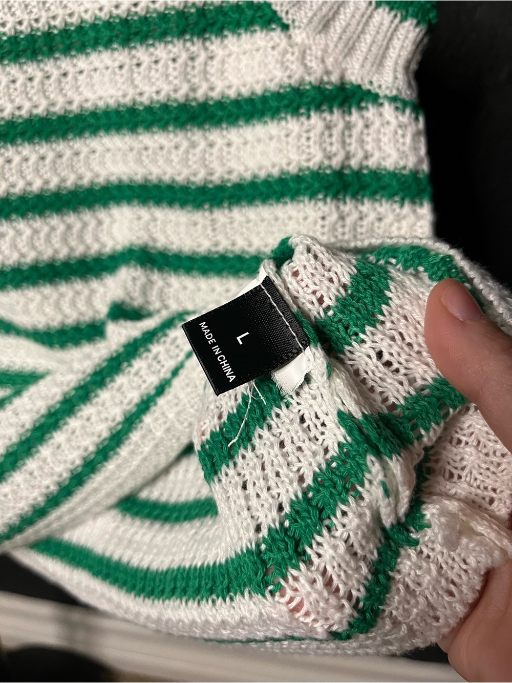 Striped Knit Sleeveless Sweater Vest in White and Green - Picture 2 of 2